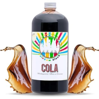 Imagen de Rainbow Slush Jarabe AZO LIBRE Botella de 1 litro Concentrado para granizadores helados, máquinas helado, bebidas 1:5 hasta 1:20 (cola)