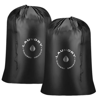Imagen de AiQInu Bolsa de Lavandería Plegable, 2 Piezas Bolsas Ropa con Cordón, Organizador Material Antidesgarros para Cuarto Lavado Cocina Dormitorio Hotel Viaje 60 x 85cm