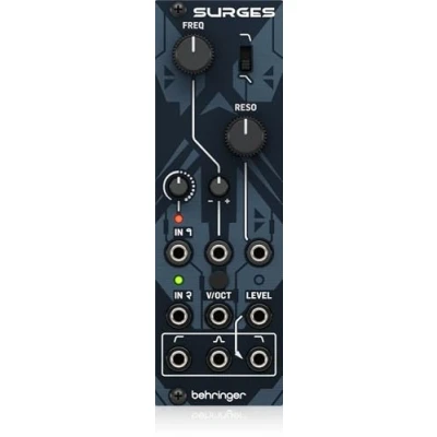 Imagen de Behringer SURGES Filtro Multi Modal para Sintetizador Eurorack, 12dB/Oct, Sonido Retro, Control CV, Ideal Música y Diseño de