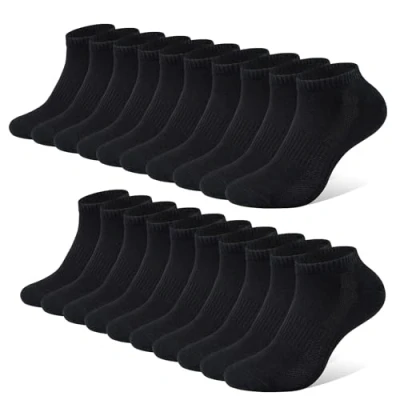 Imagen de FALARY Calcetines Hombre Mujer Deportivos 10 Pares Cortos Calcetin Tobilleros Algodon Negro 47 50