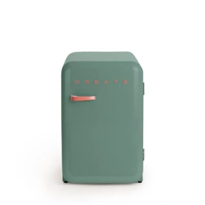 Imagen de CREATE / RETRO FRIDGE 83.5 TERRACOTA/Frigorífico verde sage maneta terracota 98W, bajo consumo, 2 estantes, regulador temperatura, botellero, 56x54x84cm