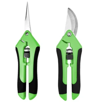 Imagen de Chiluxendo 2 Piezas Tijeras de Podar Mano, Tesoura Ergonómicas, Tijera Jardineria, Poda Fuertes para Jardín, Jardinería Calidad,Pruning Shears con Cierre Seguridad