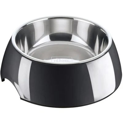 Imagen de Comedero para Perro Hunter Negro 1,4 L Acero Inoxidable