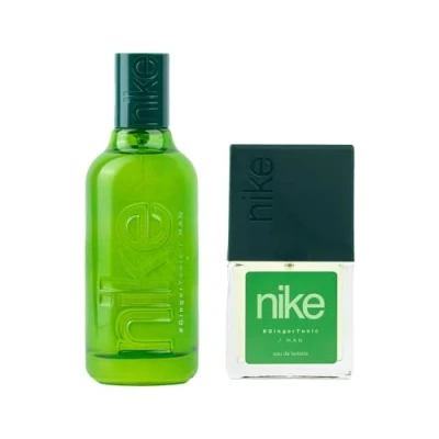 Imagen de NIKE Ginger Tonic, Colonia Hombre, Promoción 100 ml + 30 ml, Pack 2 Productos, Perfume Formato Spray, Eau de Toilette Natural y Masculina, Aroma Cítrico Floral, Fragancia Fresca Duradera