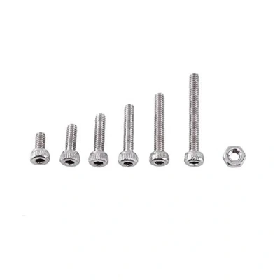 Imagen de 250 pcs M2 Color Sólido Roscas Completas Tornillo Hexagonal con Tuercas Hexagonales Surtido A2 Acero Inoxidable(Cabeza de tapa)