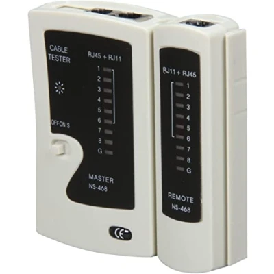 Imagen de CABLEPELADO Tester para cables de red Testeador cable RJ45 Probador Comprobador telefónico Verifica hasta 305 metros Apto RJ45, RJ11, RJ12, UTP y LAN