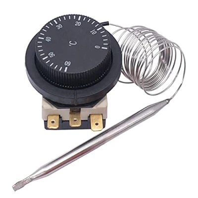 Imagen de KLVN 1NC 1NO 250V/380V 16A 0 60℃Interruptor de Control Temperatura Termostato capilar Controlador Interruptor controlado Sensor 60C