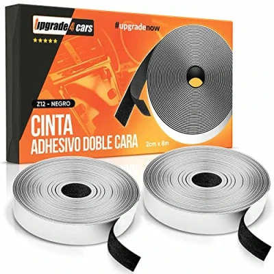 Imagen de Belcro Adhesivo Doble Cara 8m Negro Cinta auto adhesiva fuerte para Mosquitera, Coser, Tela etc. Tiras de Gancho y Lazo Negra Resistente