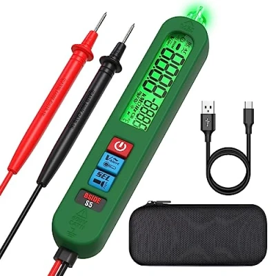 Imagen de BSIDE S5 Bolígrafo Detector de Voltaje Sin Contacto Multímetro Inteligente Recargable LCD Súper Grande 6V 1000V Probador Electricidad Diodo Ohm Hz Continuidad Tester Electricista con Estuche
