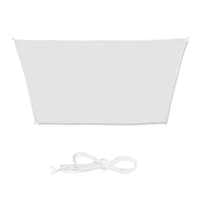 Imagen de Relaxdays Toldo Vela Trapezoidal, Impermeable, Protección Rayos UV, con Cuerdas para tensar, 3x4x2x2m, Blanco