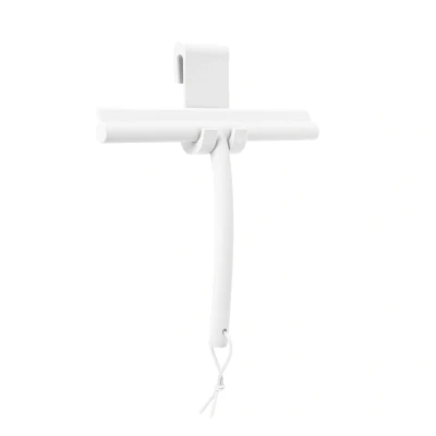 Imagen de blomus Escobilla de Ducha VIPO con Soporte 24 cm Ancho Silicona para Ducha, baño Ventana Blanca