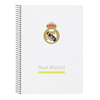 Imagen de Safta REAL MADRID EQUIPACIÓN 25/26 Cuaderno, Libreta Cuarto 80 hojas, Tapas Duras, 1Diseño, Ideal para Niños de Diferentes Edades, Cómodo y Versátil, Calidad Resistencia, 15.5xx22 cm