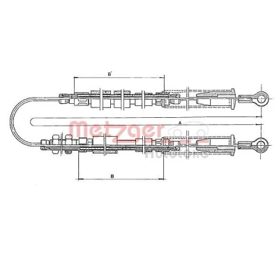 Imagen de METZGER 1401.3 Cable de Freno Mano posterior 2987, 1180/1192 Tambor COFLE FIAT: Cinquecento