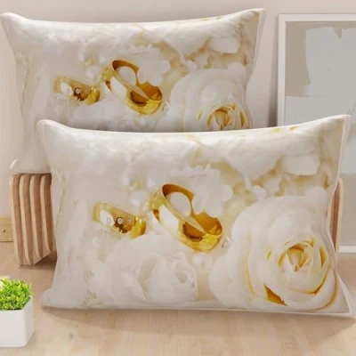 Imagen de PETTI Artigiani Italiani Par de fundas almohada 50 x 70 cm microfibra, cojines para decoración dormitorio, sofá, salón, juego 2 cojín, funda boda, 100% Made