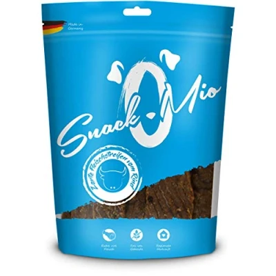 Imagen de SnackOMio Snack Premium para Perros tiernas Tiras de Ternera, sin Cereales, 1 Pack (1 x 125g)