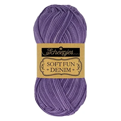 Imagen de Scheepjes Mezclilla Softfun Denim Yarn, Algodón Acrílico, 513, 1x50g