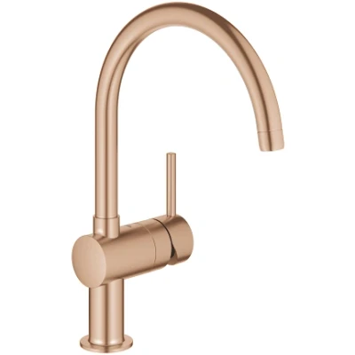 Imagen de Mezclador monomando de fregadero Grohe Minta, DN 15, 32917, caño C; color: cálido atardecer cepillado