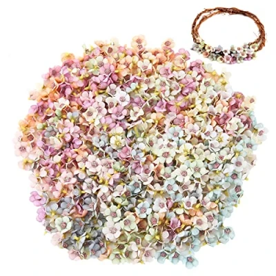 Imagen de HCRXVV Flores Artificiales, 120 Unidades, Mini decoración de Flores, Margaritas, Cabezas para Adornos, Bodas