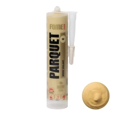 Imagen de FOME FLEX PARQUET Sellador de madera Pino premium para parqué y laminado elástico, duradero, se puede pintar pintar, ideal rellenar reparar juntas grietas.