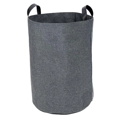 Imagen de Bigso Box of Sweden Cesto de tela para ropa, juguetes, etc. Cubo almacenaje con dos asas la ropa sucia grande, poliéster y cartón aspecto lino gris