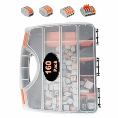 Imagen de 160 conectores de cable compactos, eléctricos YuShi, 80 abrazaderas 2 puertos/60 3 puertos/10 4 5 puertos