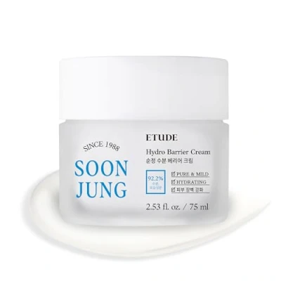 Imagen de Etude House Soonjung Hydro Barrier Cream 75ml (Nueva Versión); Crema Hidratante y Calmante; no comedogénico, hipoalergénico sin fragancia
