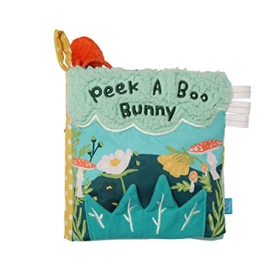Imagen de Manhattan Toy Conejito Fairytale Peek a Boo Libro Suave de Actividad Arrugada para bebés y niños pequeños con chirriador Conejo Atado, Multicolor, Medium (161130)
