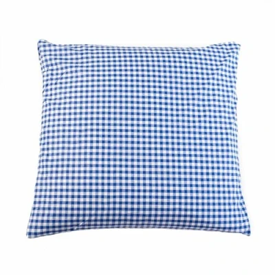 Imagen de texpot Fundas de cojín 40 x cm, diseño cuadros rústicos, color azul y blanco 20 mm