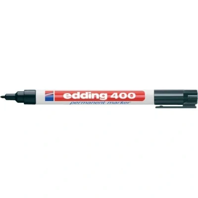 Imagen de edding 400 marcador permanente negro 1 rotulador punta fina redonda mm resistente al agua, de secado rápido, rotuladores indelebles para cartón, plástico, madera, metal, vidrio