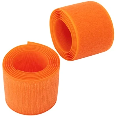 Imagen de AERZETIX C66000 Cinta/rollo de scratch 50mm 1 metro auto agarre organizador/sujetacables tira enganche bolsa prenda correa color: naranja en poliamida y poliéster