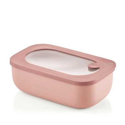 Imagen de Guzzini Kitchen Active Design, STORE&amp;MORE BIO, Recipientes Herméticos Rectangular para Nevera/Congelador/Microondas Rosa Flor de Melocotón, 20 x12 x h7cm 900 ml 171001251