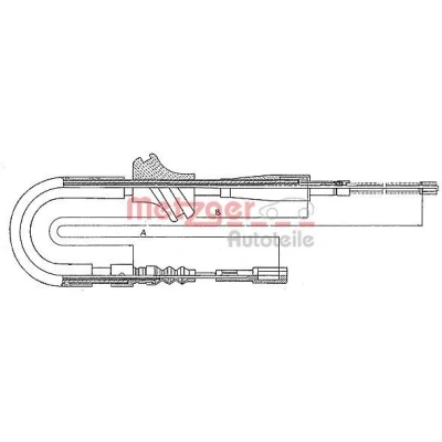 Imagen de METZGER 10.753 Cable de Freno Mano Atrás izquierda 1345/1078 Tambor COFLE