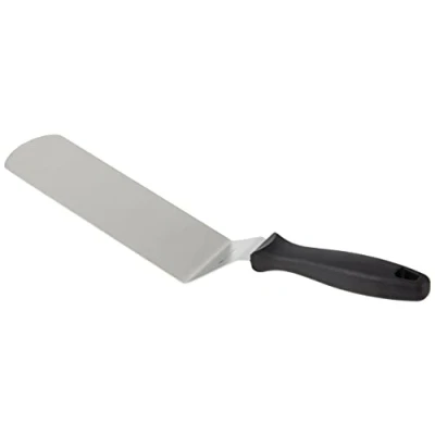 Imagen de FMProfessional Espátula de Cocina Profesional para Plancha y Horno, Paleta Acero Inoxidable Mango Poliamida, Color Negro, 39x7 cm, 1 Ud.