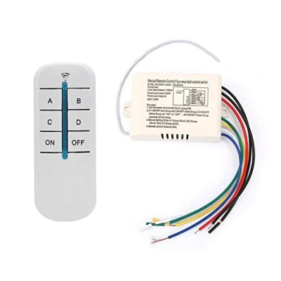 Imagen de Fafeicy control remoto inalámbrico YAM 804, 4 vías de encendido/apagado 220V Interruptor transmisor receptor luz pared digital, para productos iluminación