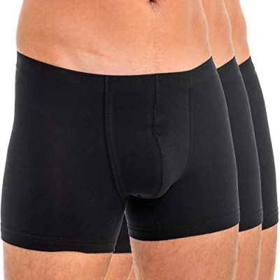 Imagen de HERMKO 3901 Pack de 3 Boxers 100% algodón, Größe Herren:6 (L), Farbe:Negro