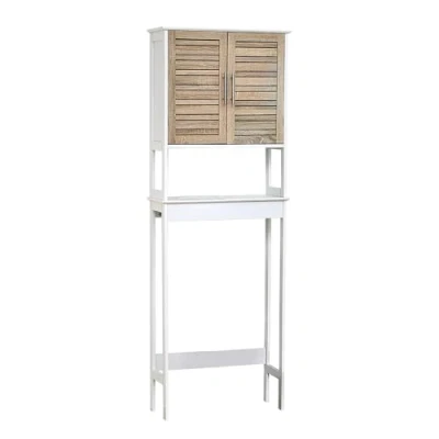 Imagen de TENDANCE Estocolmo de Tablero DM Rack 2 Puertas + 1 Estante Interior, Madera, Blanco/Roble, 63 x 23 179 cm