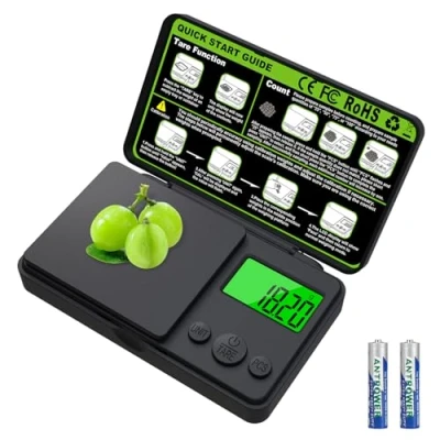 Imagen de Báscula de Bolsillo 0,01g/500g, Balanzas Portátiles, Joyería, Joyería con 7 Unidades Pesaje y Pantalla LCD,Báscula Precision Multifuncional,Función Tara