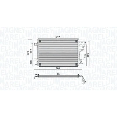 Imagen de MAGNETI MARELLI 350203951000 Condensador con secador 589x379,4x12 379,4 589 12 HYUNDAI: i30 I Hatchback, Familiar