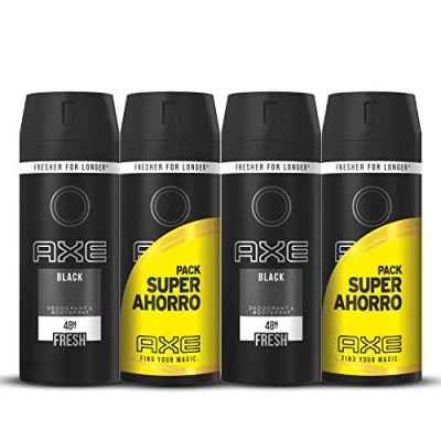 Imagen de Axe Desodorante Black Pack Duplo Ahorro 2 Paquetes de x 150 ml (Total: 600 ml)