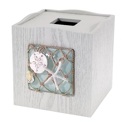 Imagen de Avanti Linens Colección Seaglass, Resina, Multicolor, Cubierta para Caja de pañuelos
