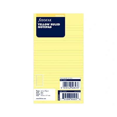 Imagen de Filofax Personal Recambio para libreta de anillas, hojas rayadas notas, color amarillo