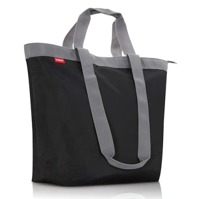 Imagen de achilles bolsa de la compra, ocio, tote bag poliéster con cremallera, lavable y reutilizable para el deporte, piscina, playa Negro 51cm x 20cm 40cm