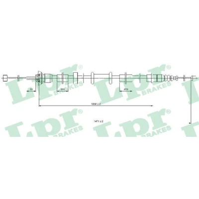Imagen de LPR C0519B Cable de Freno Mano 1471/1258 Discos