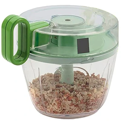 Imagen de MovilCom® Cortador de Verduras Picadora Manual Alimentos trituradora para Verduras, Carne, Hierbas, Cebolla, ajo, Ensalada con Cuerda 650ml (Mod.03)
