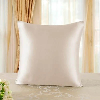 Imagen de townssilk Funda de almohada reversible 100 % seda morera pura 19 mommes, para la salud del cabello y piel, 65 x cm, con cremallera oculta, 600 hilos, topo