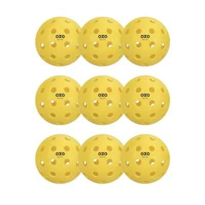 Imagen de OZO Pickleball Set de 9 Bolas para Exteriores, 40 Agujeros, Moldeo por Inyección