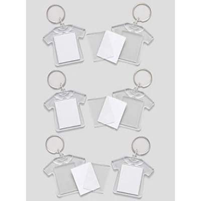 Imagen de Baker Ross Kits de llaveros en forma camiseta (Pack 6) que los niños pueden personalizar Manualidades creativas infantiles para el Día del Padre
