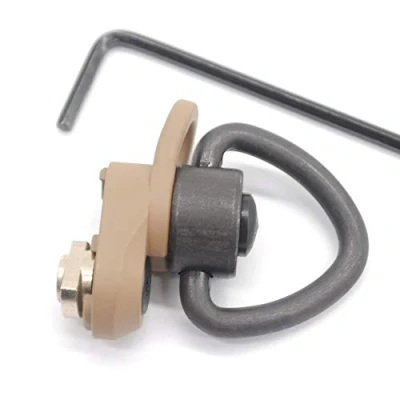 Imagen de TRIROCK M lok Sling Swivel Heart Shape Loop with FDE Color Push Button QD Base &amp; Mount a Hole for Snap Clip Hook Spring