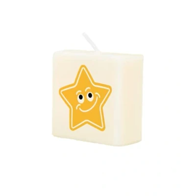 Imagen de PD Party 7040051 Vela estrella tipo Scrabble Fiesta Decoraciones Ambiente Star, Crema/Negro, 4cm Longitud x Ancho 2cm Altura