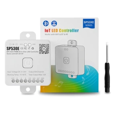 Imagen de PAUTIX SP530E WiFi Bluetooth Controlador LED Soporta PWM Monocromo CCT RGB RGBW RGBCCT o SPI TTL IC Chip WS2811 WS2812B WS2813 WS2814 WS2815 para Tira SMD/COB DC5V DC12V DC24V